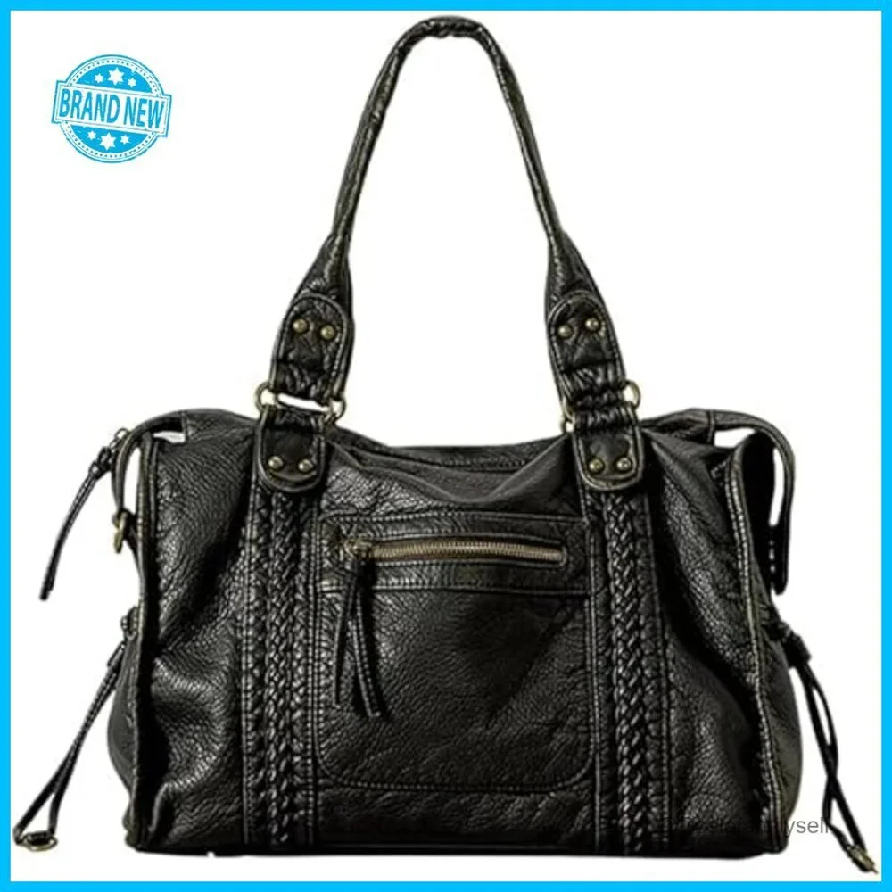 Large Y2K Hobo Bag Vintage Crossbody Shoulder Tote Vegan Leather Purse